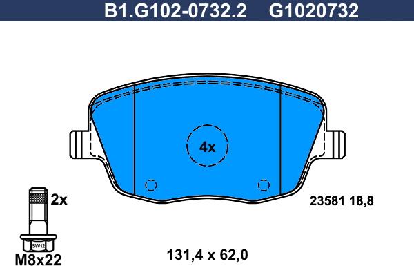 Galfer B1.G102-0732.2 - Kit pastiglie freno, Freno a disco autozon.pro