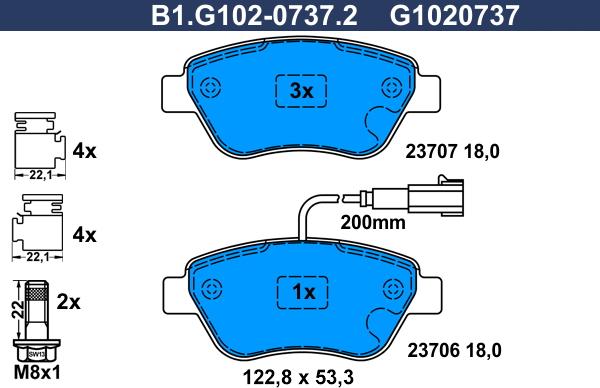 Galfer B1.G102-0737.2 - Kit pastiglie freno, Freno a disco autozon.pro