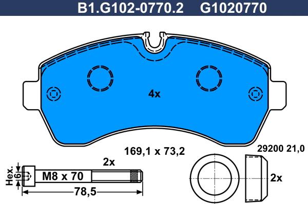 Galfer B1.G102-0770.2 - Kit pastiglie freno, Freno a disco autozon.pro