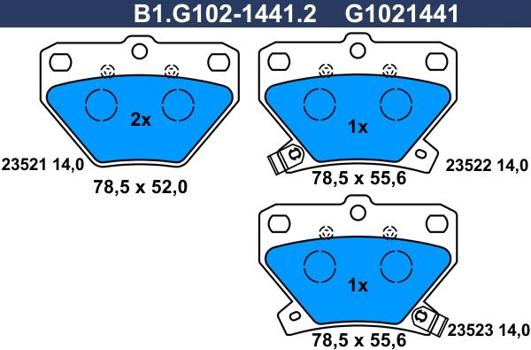 Galfer B1.G102-1441.2 - Kit pastiglie freno, Freno a disco autozon.pro