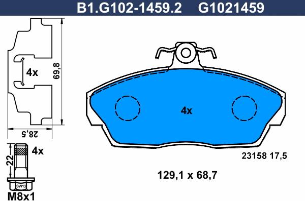 Galfer B1.G102-1459.2 - Kit pastiglie freno, Freno a disco autozon.pro