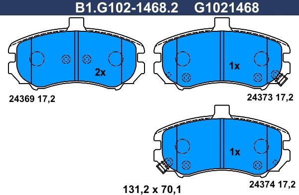 Galfer B1.G102-1468.2 - Kit pastiglie freno, Freno a disco autozon.pro