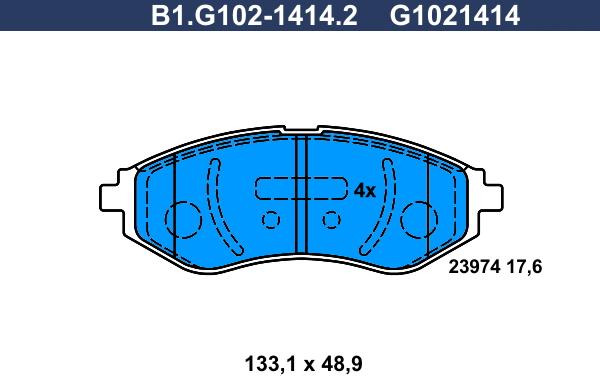 Galfer B1.G102-1414.2 - Kit pastiglie freno, Freno a disco autozon.pro