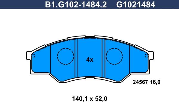 Galfer B1.G102-1484.2 - Kit pastiglie freno, Freno a disco autozon.pro