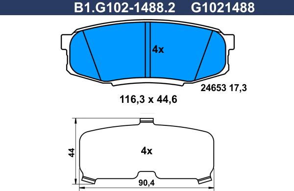 Galfer B1.G102-1488.2 - Kit pastiglie freno, Freno a disco autozon.pro