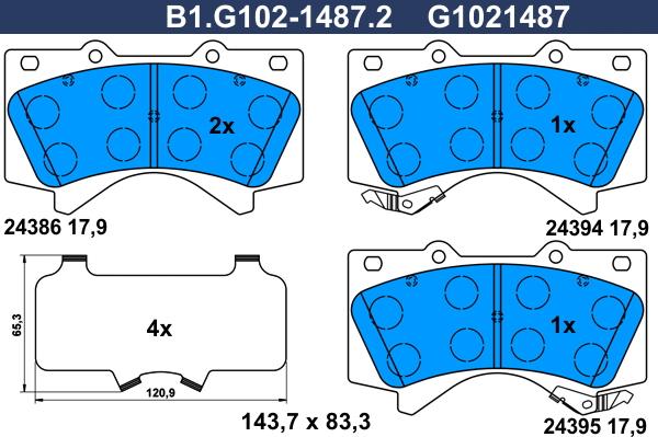 Galfer B1.G102-1487.2 - Kit pastiglie freno, Freno a disco autozon.pro