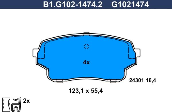 Galfer B1.G102-1474.2 - Kit pastiglie freno, Freno a disco autozon.pro