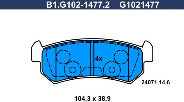 Galfer B1.G102-1477.2 - Kit pastiglie freno, Freno a disco autozon.pro