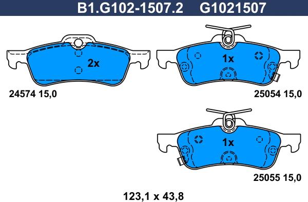 Galfer B1.G102-1507.2 - Kit pastiglie freno, Freno a disco autozon.pro