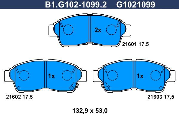 Galfer B1.G102-1099.2 - Kit pastiglie freno, Freno a disco autozon.pro