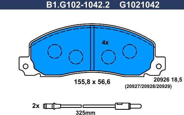 Galfer B1.G102-1042.2 - Kit pastiglie freno, Freno a disco autozon.pro