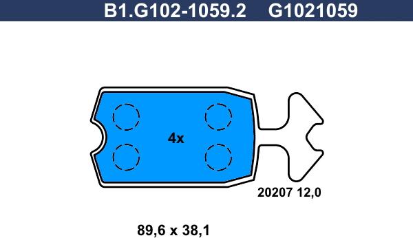 Galfer B1.G102-1059.2 - Kit pastiglie freno, Freno a disco autozon.pro