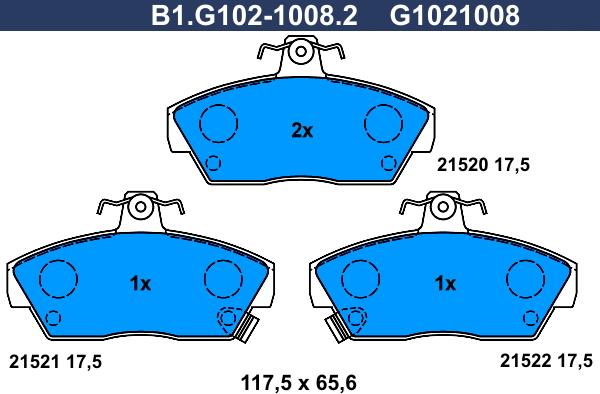 Galfer B1.G102-1008.2 - Kit pastiglie freno, Freno a disco autozon.pro