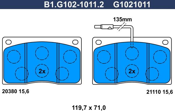 Galfer B1.G102-1011.2 - Kit pastiglie freno, Freno a disco autozon.pro