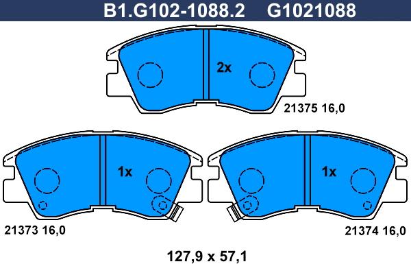 Galfer B1.G102-1088.2 - Kit pastiglie freno, Freno a disco autozon.pro