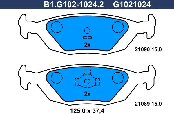 Galfer B1.G102-1024.2 - Kit pastiglie freno, Freno a disco autozon.pro