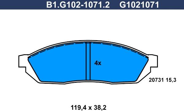 Galfer B1.G102-1071.2 - Kit pastiglie freno, Freno a disco autozon.pro