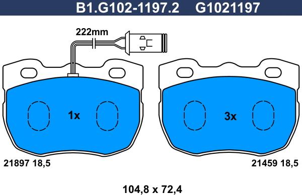 Galfer B1.G102-1197.2 - Kit pastiglie freno, Freno a disco autozon.pro