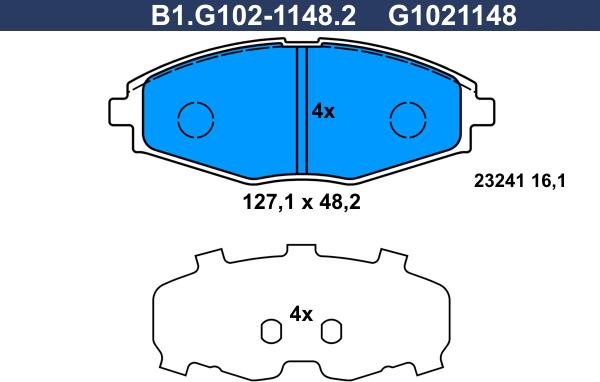 Galfer B1.G102-1148.2 - Kit pastiglie freno, Freno a disco autozon.pro