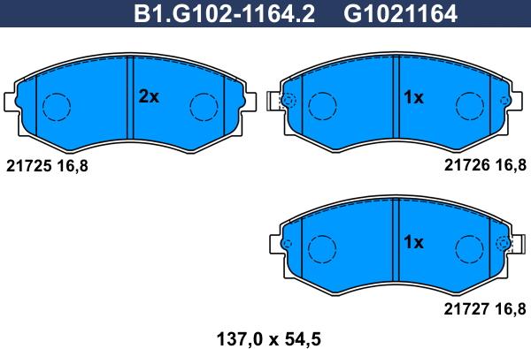 Galfer B1.G102-1164.2 - Kit pastiglie freno, Freno a disco autozon.pro