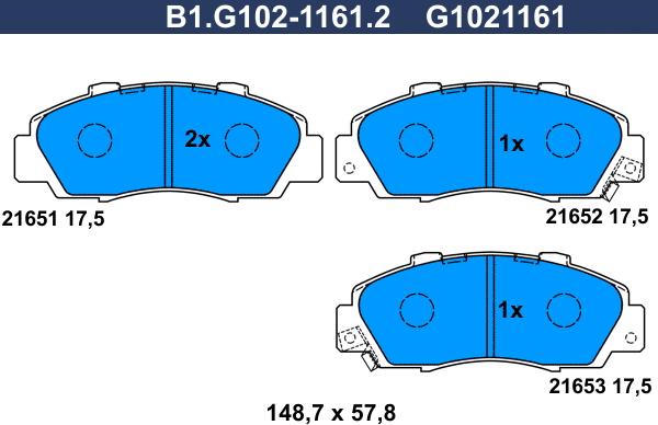 Galfer B1.G102-1161.2 - Kit pastiglie freno, Freno a disco autozon.pro