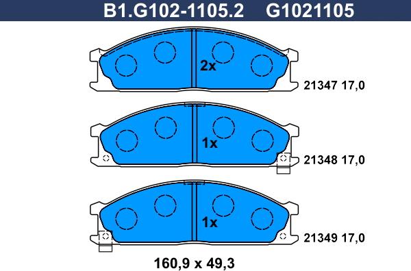 Galfer B1.G102-1105.2 - Kit pastiglie freno, Freno a disco autozon.pro