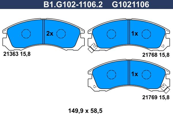 Galfer B1.G102-1106.2 - Kit pastiglie freno, Freno a disco autozon.pro