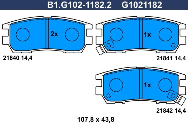 Galfer B1.G102-1182.2 - Kit pastiglie freno, Freno a disco autozon.pro