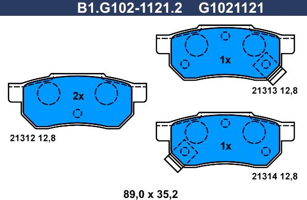 Galfer B1.G102-1121.2 - Kit pastiglie freno, Freno a disco autozon.pro