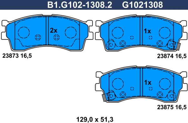 Galfer B1.G102-1308.2 - Kit pastiglie freno, Freno a disco autozon.pro