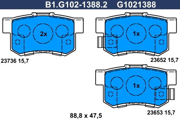 Galfer B1.G102-1388.2 - Kit pastiglie freno, Freno a disco autozon.pro