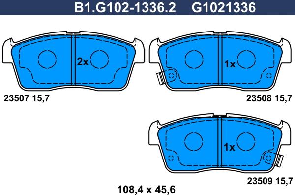 Galfer B1.G102-1336.2 - Kit pastiglie freno, Freno a disco autozon.pro