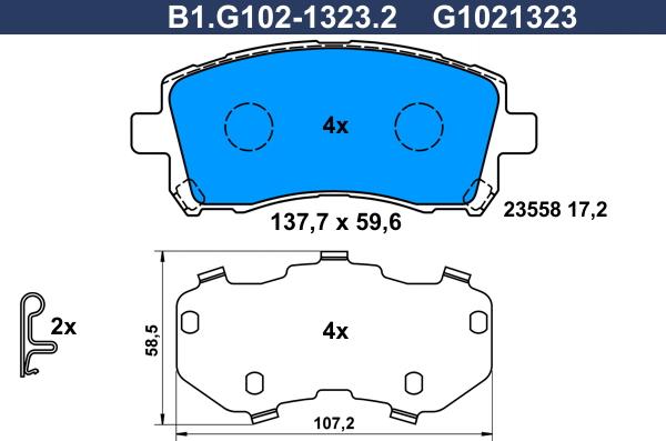 Galfer B1.G102-1323.2 - Kit pastiglie freno, Freno a disco autozon.pro