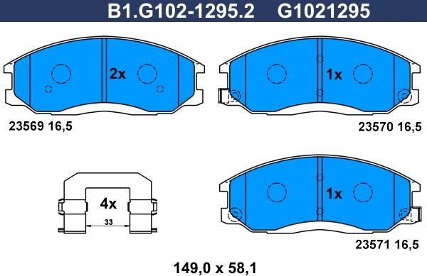 Galfer B1.G102-1295.2 - Kit pastiglie freno, Freno a disco autozon.pro