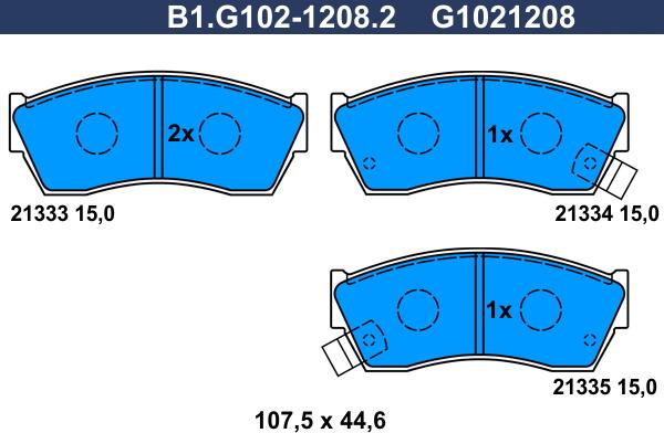 Galfer B1.G102-1208.2 - Kit pastiglie freno, Freno a disco autozon.pro