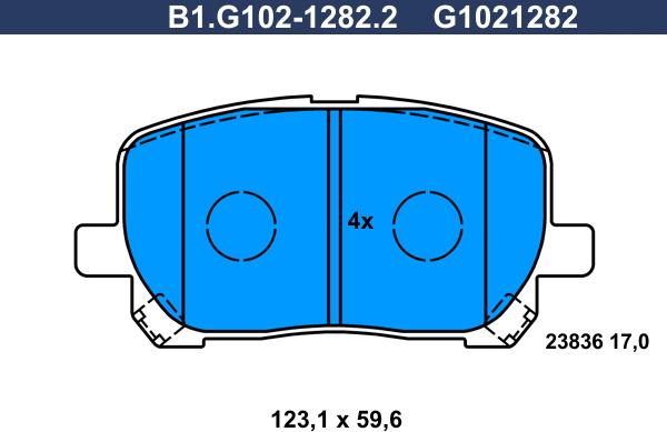 Galfer B1.G102-1282.2 - Kit pastiglie freno, Freno a disco autozon.pro