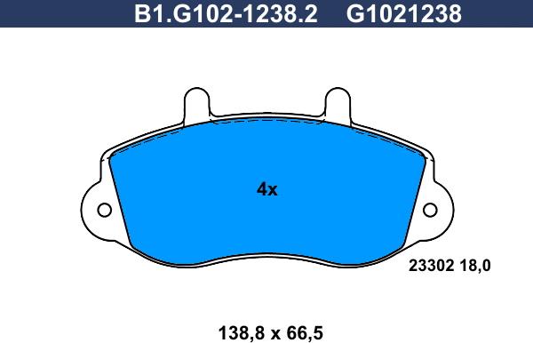 Galfer B1.G102-1238.2 - Kit pastiglie freno, Freno a disco autozon.pro