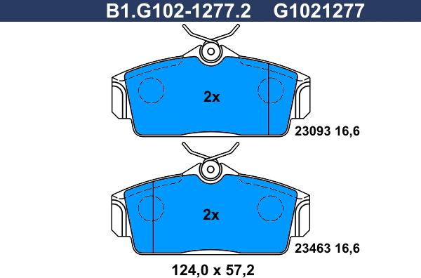 Galfer B1.G102-1277.2 - Kit pastiglie freno, Freno a disco autozon.pro