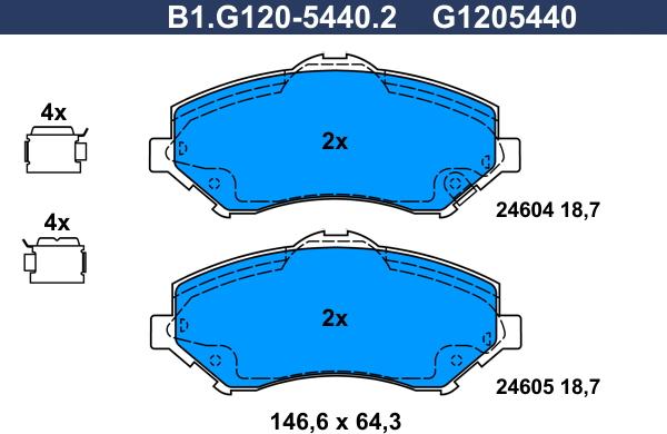 Galfer B1.G120-5440.2 - Kit pastiglie freno, Freno a disco autozon.pro