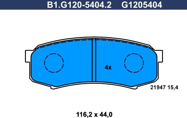 Galfer B1.G120-5404.2 - Kit pastiglie freno, Freno a disco autozon.pro