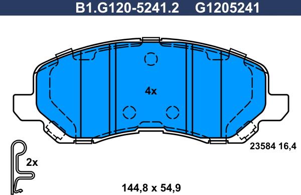 Galfer B1.G120-5241.2 - Kit pastiglie freno, Freno a disco autozon.pro