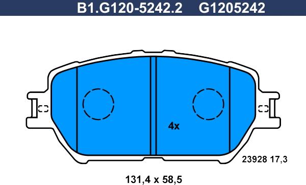 Galfer B1.G120-5242.2 - Kit pastiglie freno, Freno a disco autozon.pro