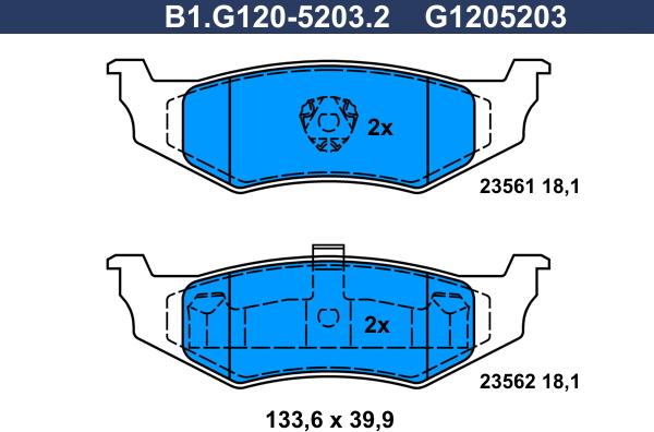 Galfer B1.G120-5203.2 - Kit pastiglie freno, Freno a disco autozon.pro