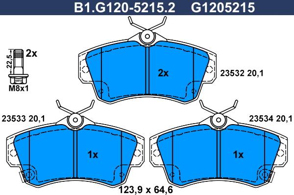 Galfer B1.G120-5215.2 - Kit pastiglie freno, Freno a disco autozon.pro