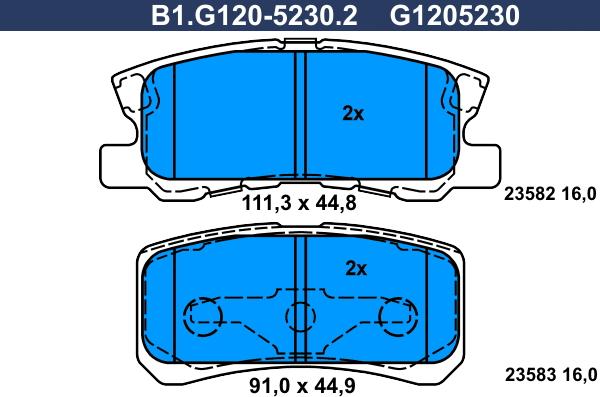 Galfer B1.G120-5230.2 - Kit pastiglie freno, Freno a disco autozon.pro