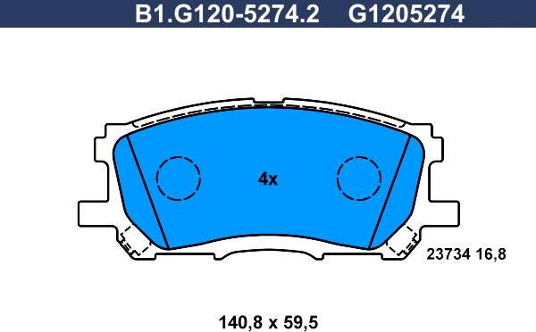 Galfer B1.G120-5274.2 - Kit pastiglie freno, Freno a disco autozon.pro