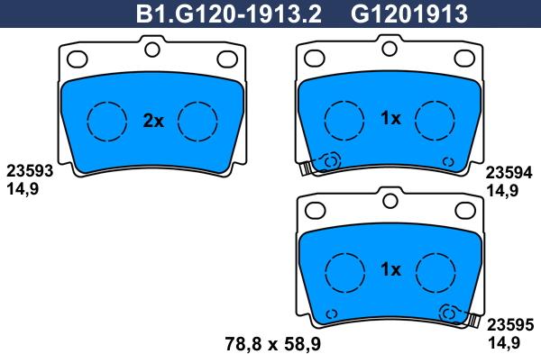 Galfer B1.G120-1913.2 - Kit pastiglie freno, Freno a disco autozon.pro