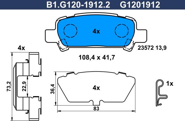 Galfer B1.G120-1912.2 - Kit pastiglie freno, Freno a disco autozon.pro