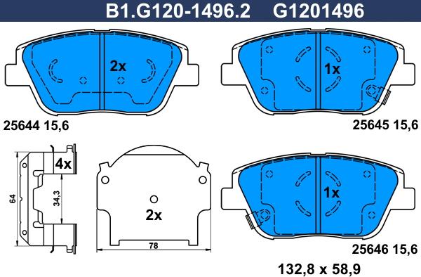 Galfer B1.G120-1496.2 - Kit pastiglie freno, Freno a disco autozon.pro