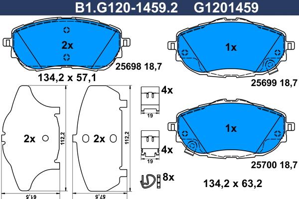 Galfer B1.G120-1459.2 - Kit pastiglie freno, Freno a disco autozon.pro